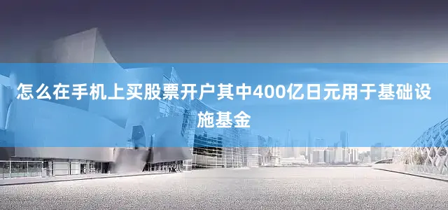 怎么在手机上买股票开户其中400亿日元用于基础设施基金